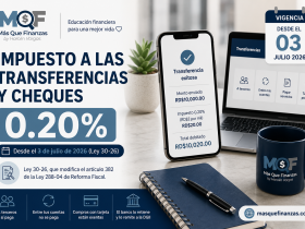 Impuesto a las transferencias 0.20% en República Dominicana desde el 3 de julio de 2026 (Ley 30-26)