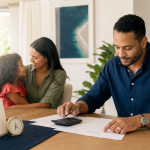 Familia dominicana planificando un seguro de vida antes de que aumente su costo con la edad