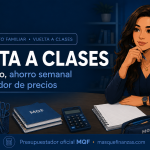 Vuelta a clases: presupuesto, ahorro semanal y comparador de precios — guía MQF
